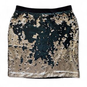 Marc Women's Sequin Mini Skirt Size Medium Gold and Green Glam Club Night Out
